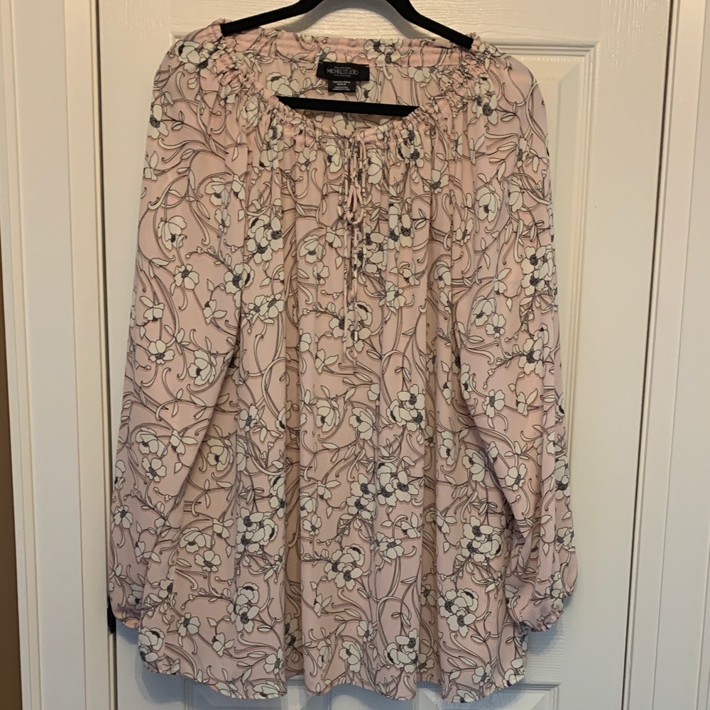 Michel Studio Pink Floral Blouse